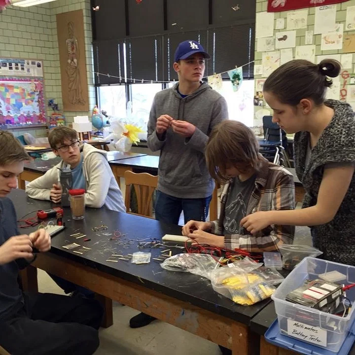 High school students collaborating