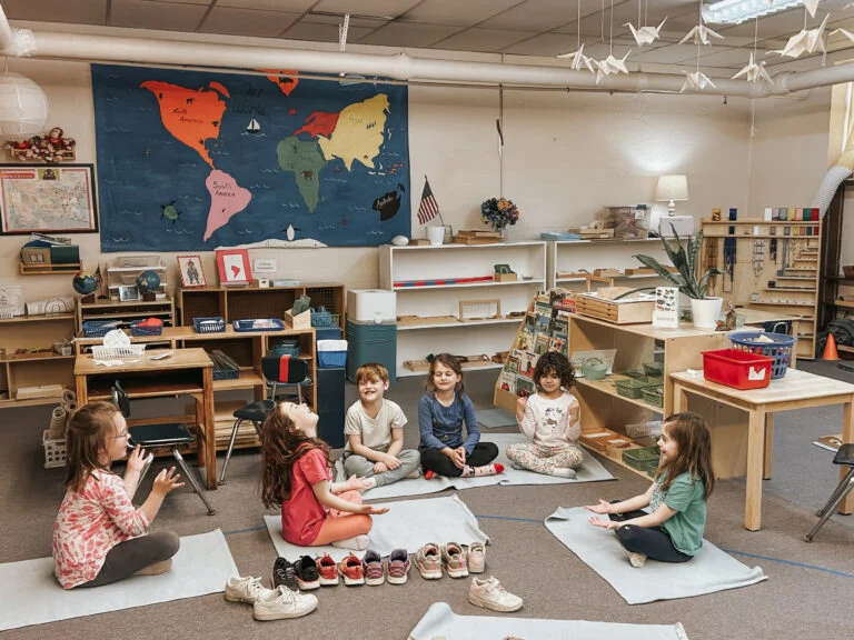 Teacher guiding students in class